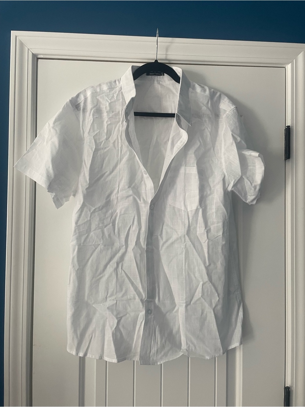 Classic White Short-Sleeve Button-Down Shirt